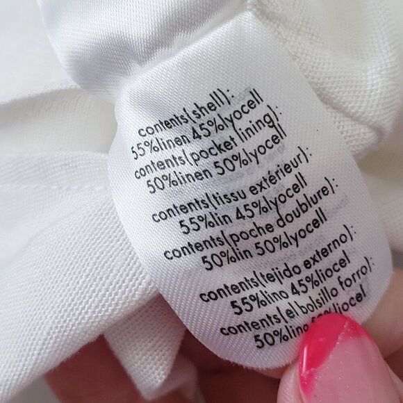 Onia Air Linen Shirt Dress Size XL White Button Front NEW Sleeveless Coastal - Picture 9 of 9